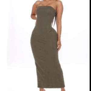 Bodycon Maxi Dress- olive green